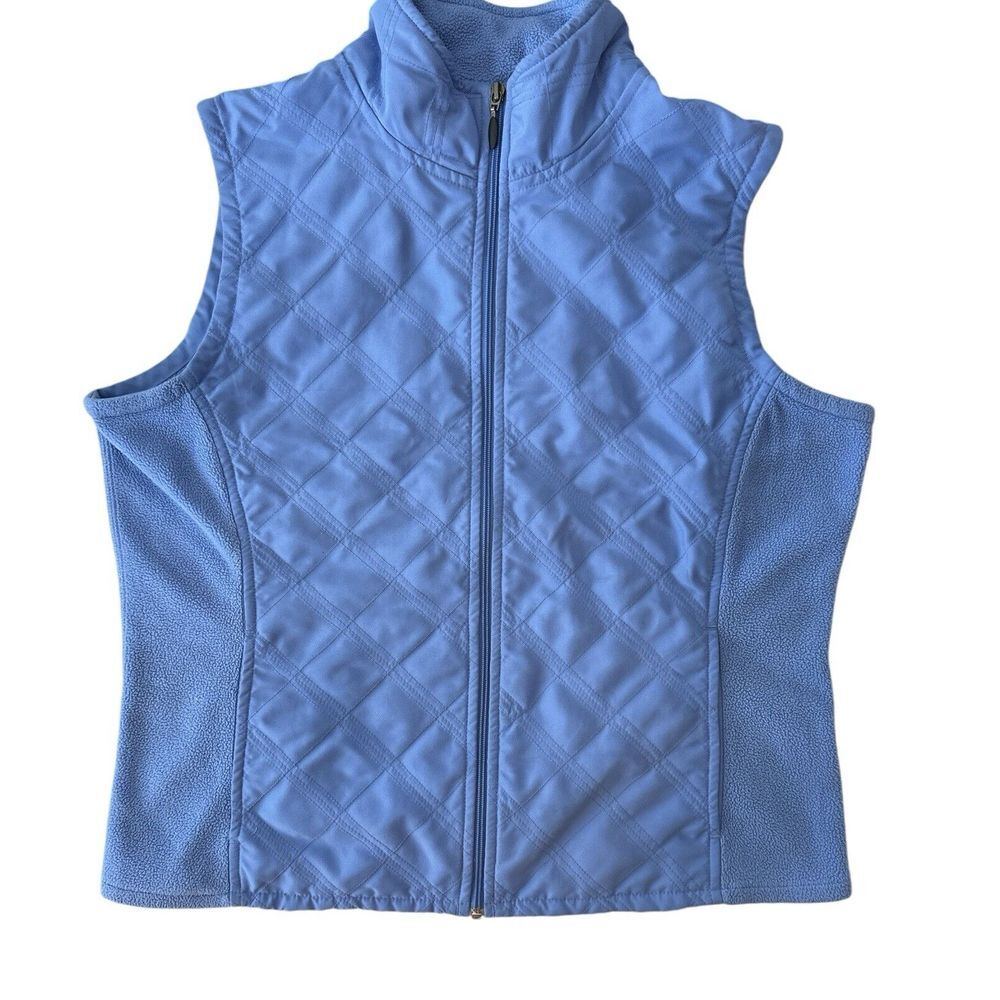 Columbia Vest Womens Medium Blue Full Zip Gorpcore Outdoor Cozy Athleisure